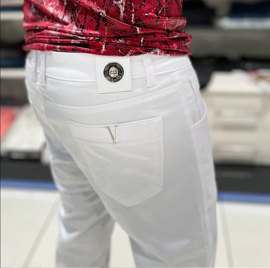 White Gold “V” Pants