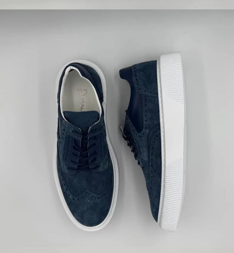 “MEDUSA” LOW-TOP SNEAKER IN NAVY SUEDE