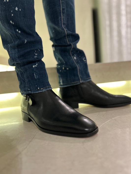 HANDMADE BLACK LEATHER CHELSEA BOOT